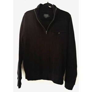 Pendleton Quarter Zip Mock Neck Pullover Sweater Black 100% Cotton Men S, Preppy